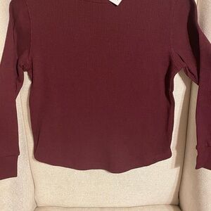 2 IN STOCK: Old Navy Maroon Ribbed Top Boys 6-7